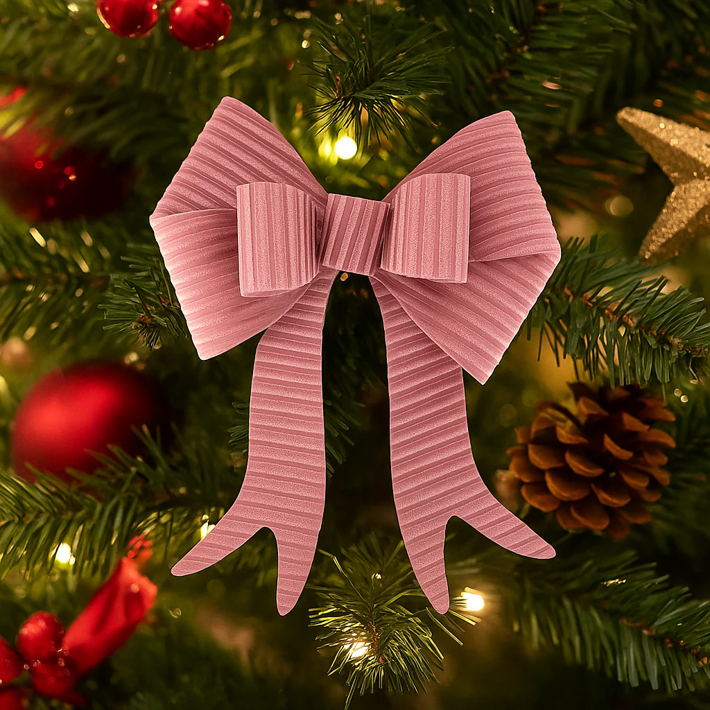 Velour Bow 20x25cm Pink