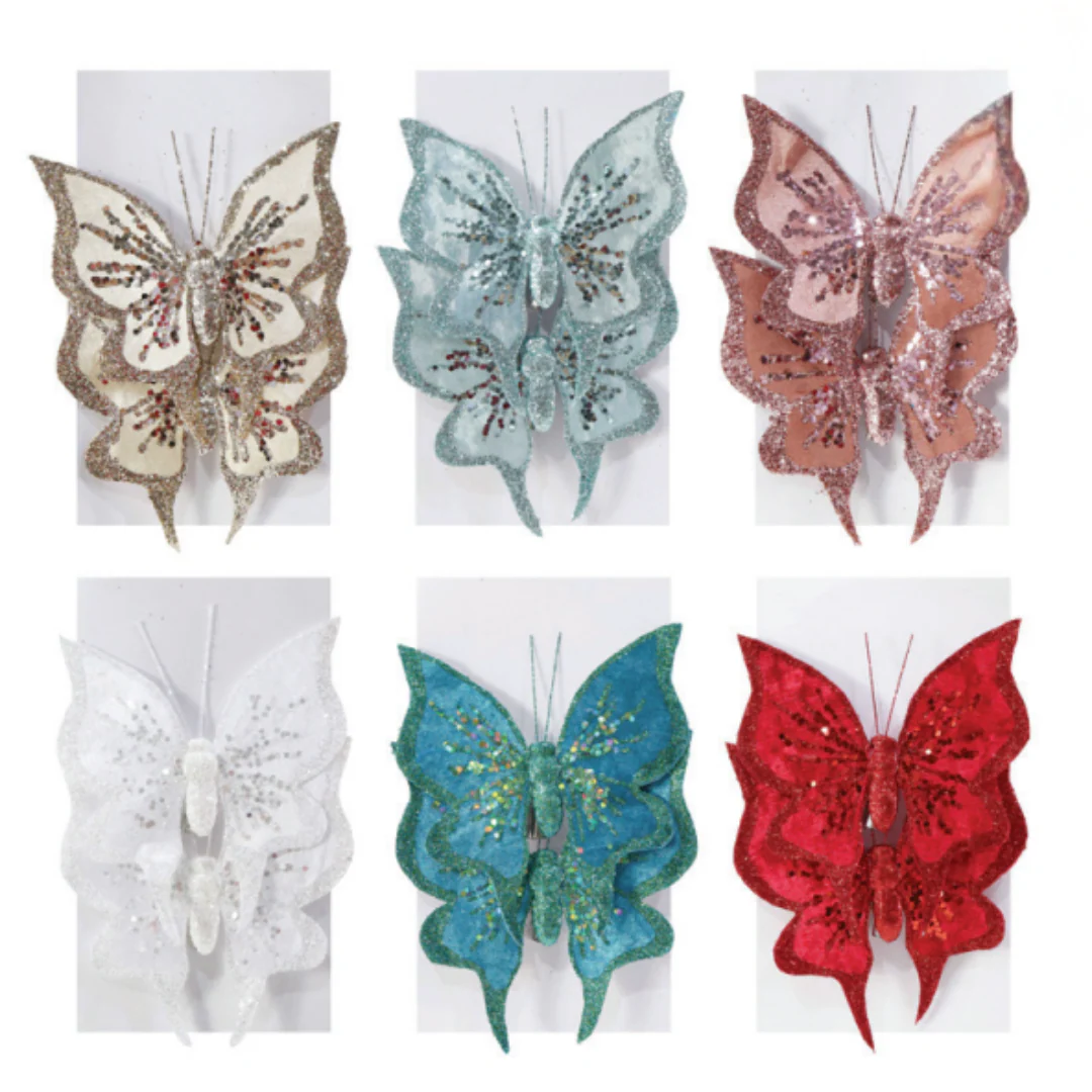 Velvet Butterfly 2pk Clip Assorted