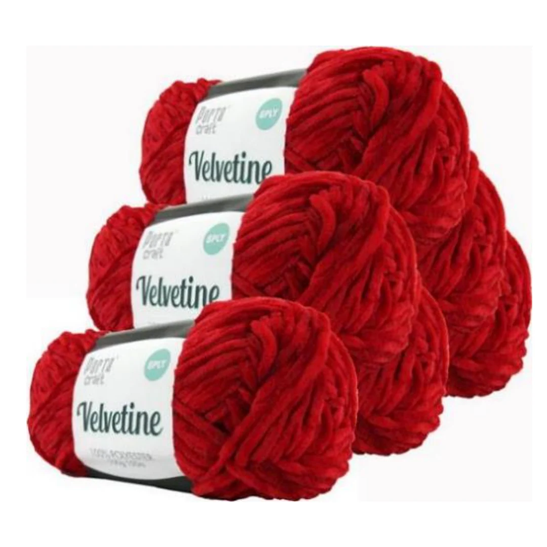 Velvetine Yarn 100g 150m 15 Red