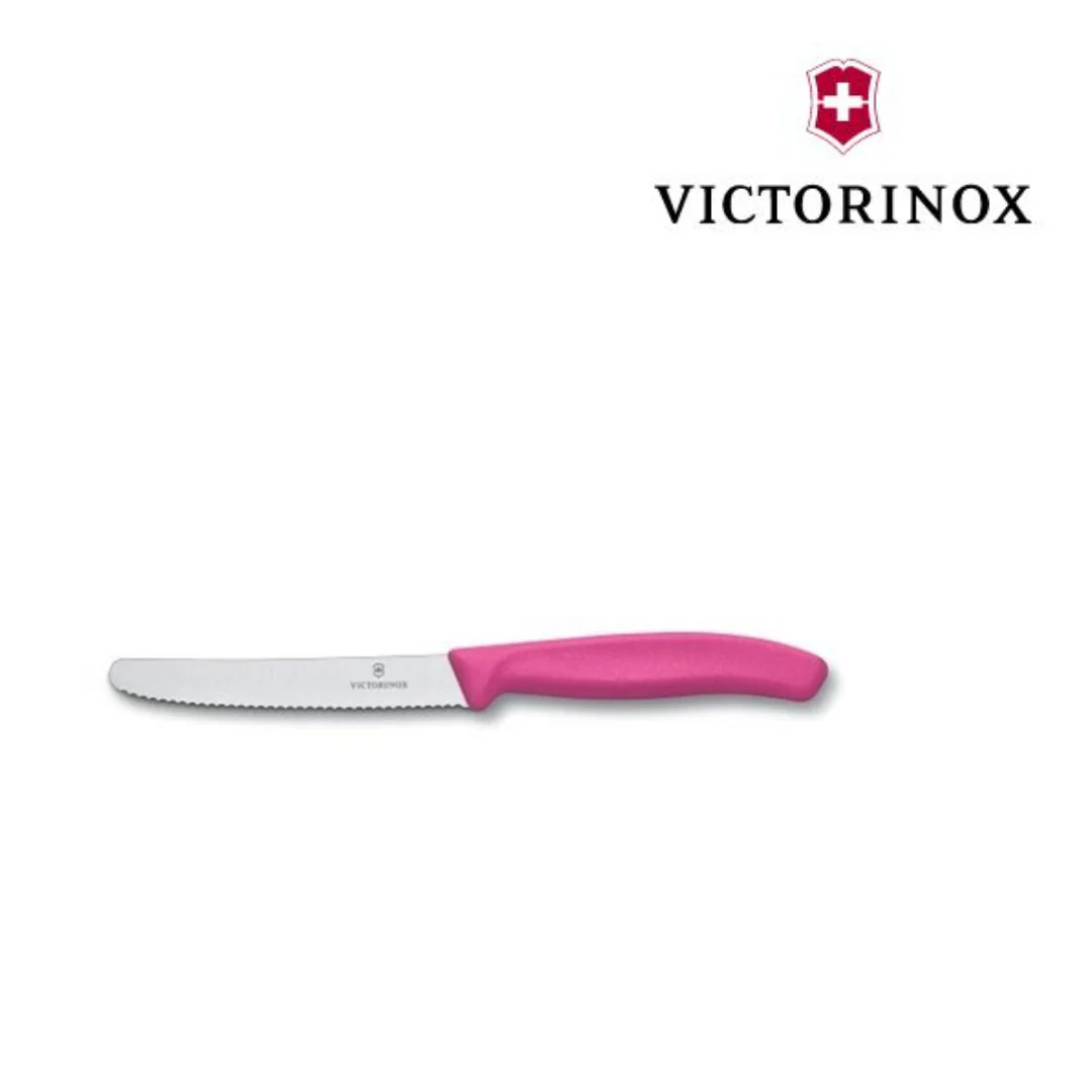 Victorinox Steak and Tomato Knife Wavy Edge 11cm Pink
