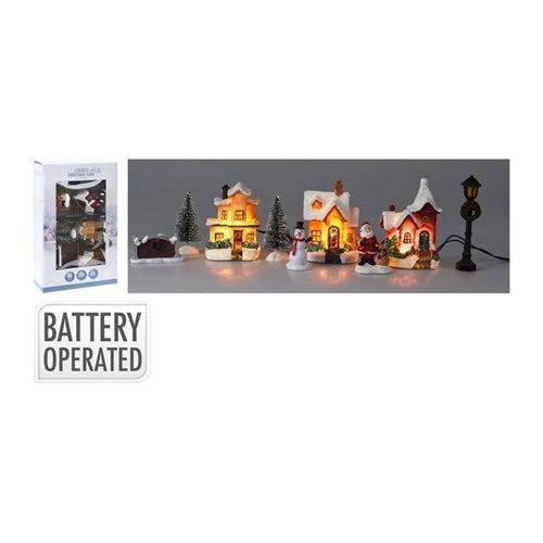 Village With Led Battery Operated