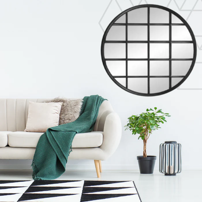 Walter Wall Mirror 120x120cm Matt Black