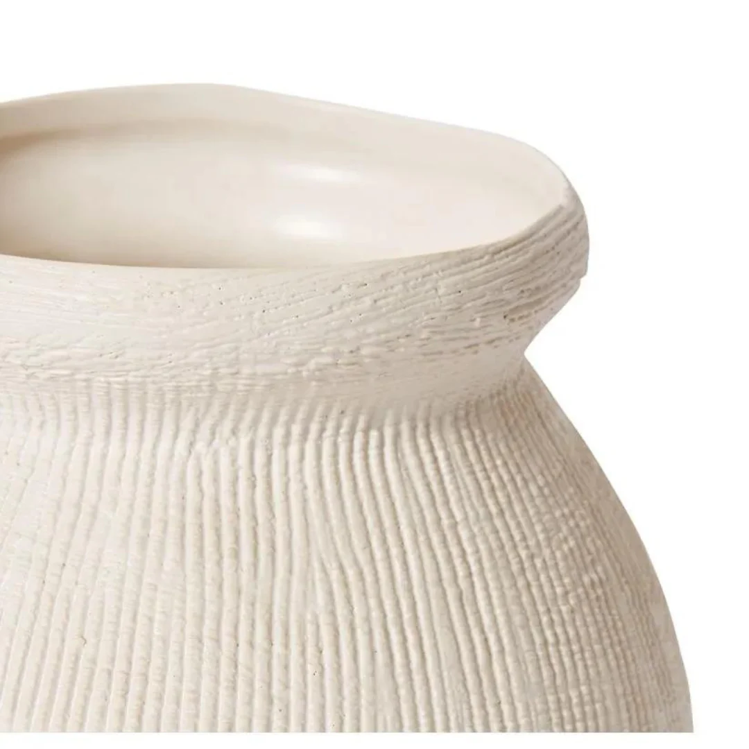 Wanda Vase 18x18x17cm Hessian White - Image 2