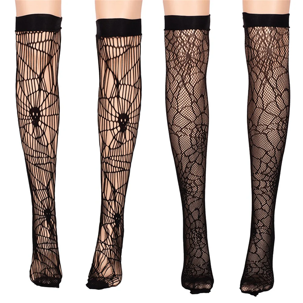 ADULT SIZE POLYESTER WEB STOCKINGS 2 ASSORTED