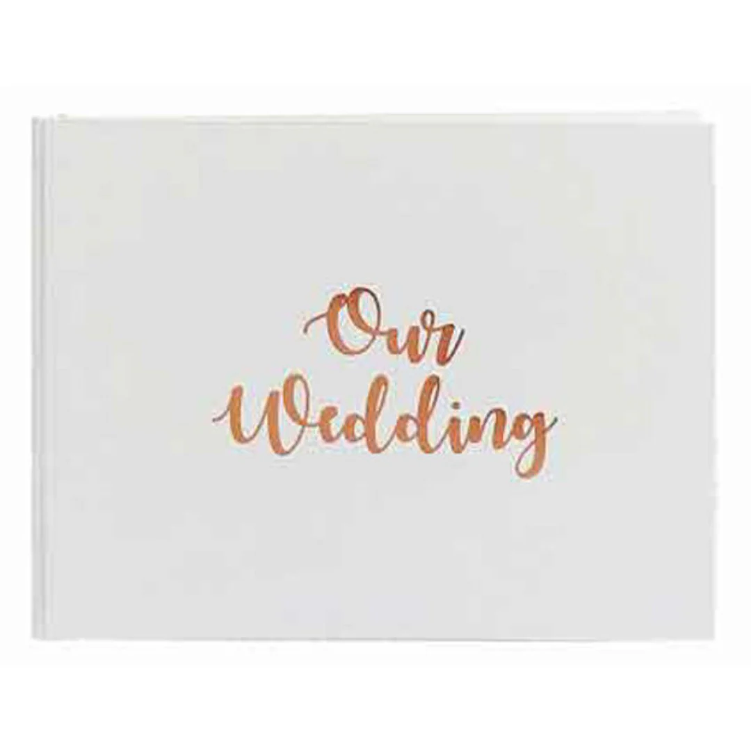 Wedding Guest Book Our Wedding 9X7 Rose Gold / White
