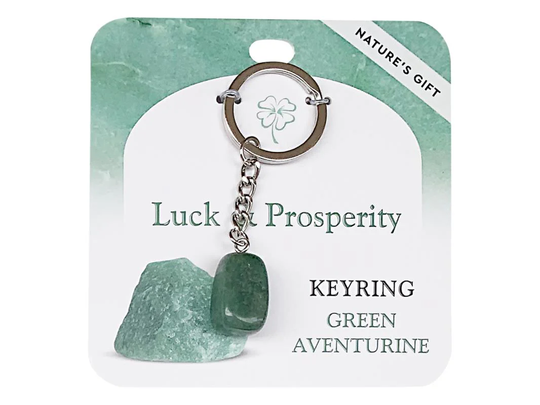 Wellness Gemstone Key Ring Green Adventurine