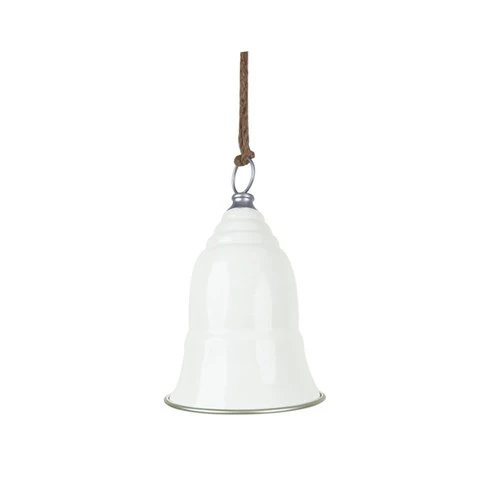White Bell with Silver Top & Rim 17X26cm