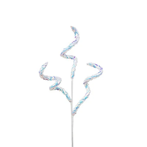 White Iridesent Swirl Pick 64cm