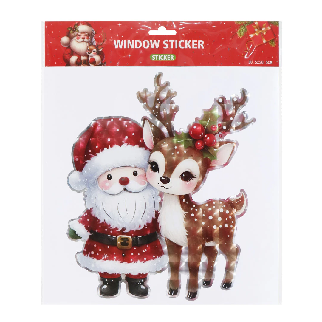Window Cling Santa Laser Assorted - Image 2