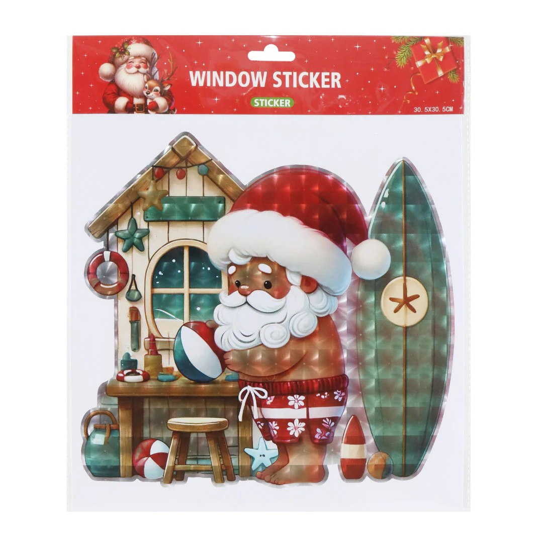 Window Cling Santa Laser Assorted - Image 3