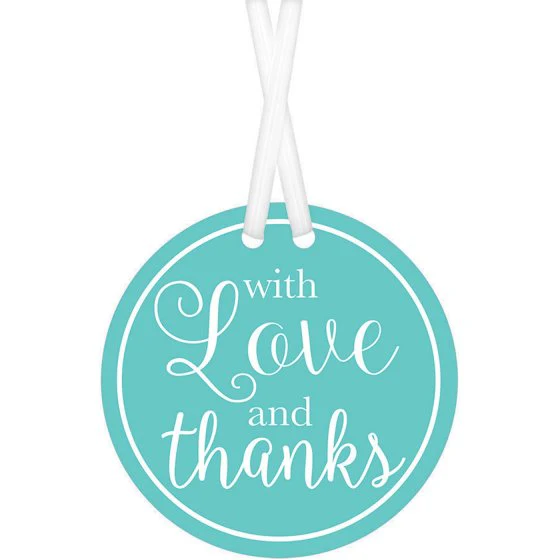 With Love & Thanks Tags Robin s Egg Blue 25pk