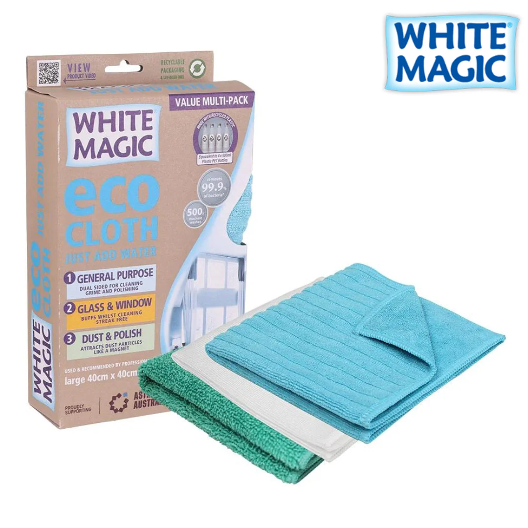 WM MicroFibre Household Value Pack Eco Cloth Retail with recycled yarn fabric