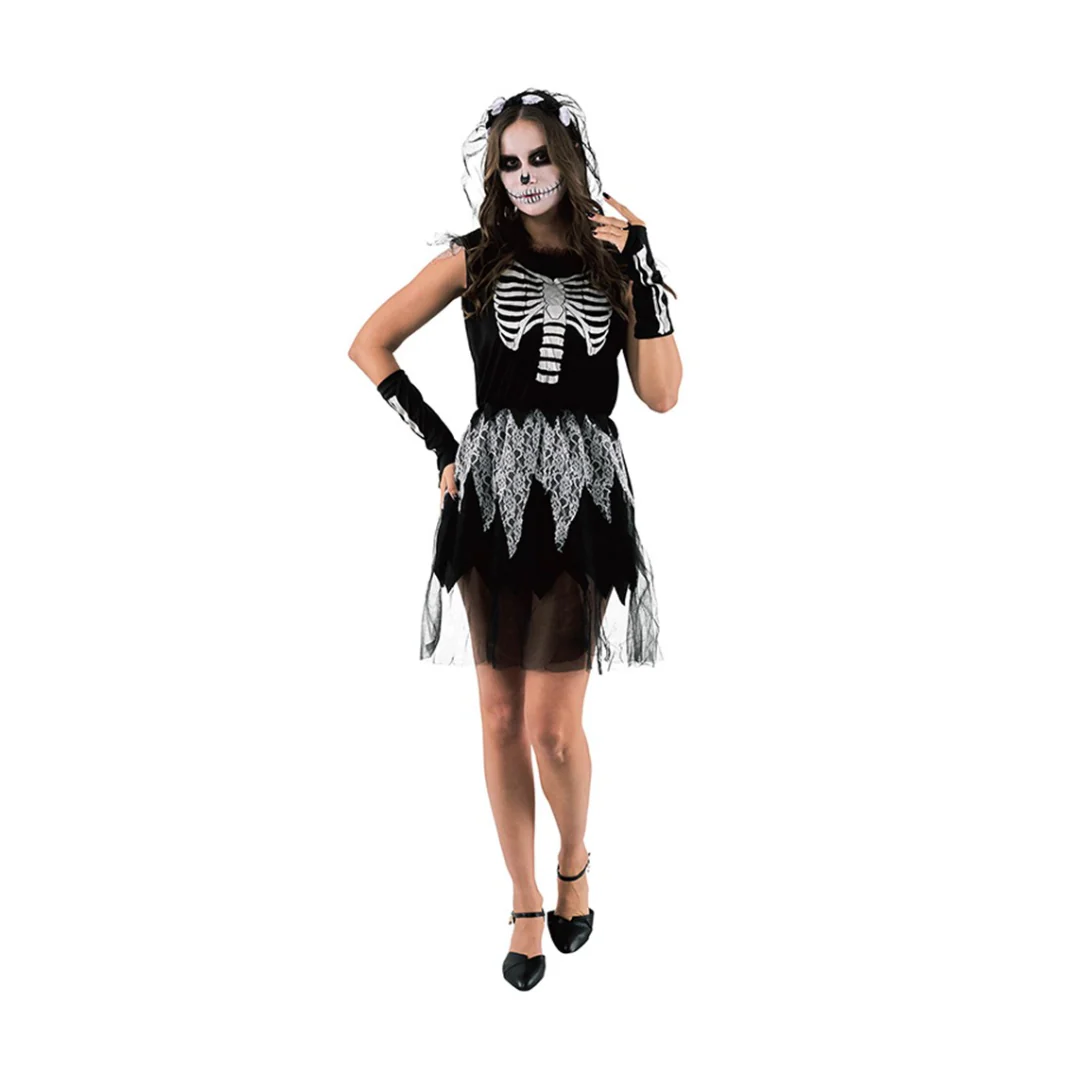 Woman Skeleton Bride Costume 2 Assorted - Image 3