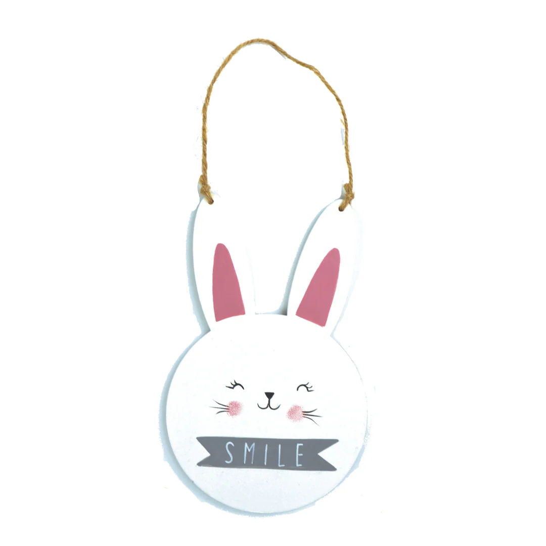 Wooden Hanging Rabbit Decor Large 2 Asstd - Image 2