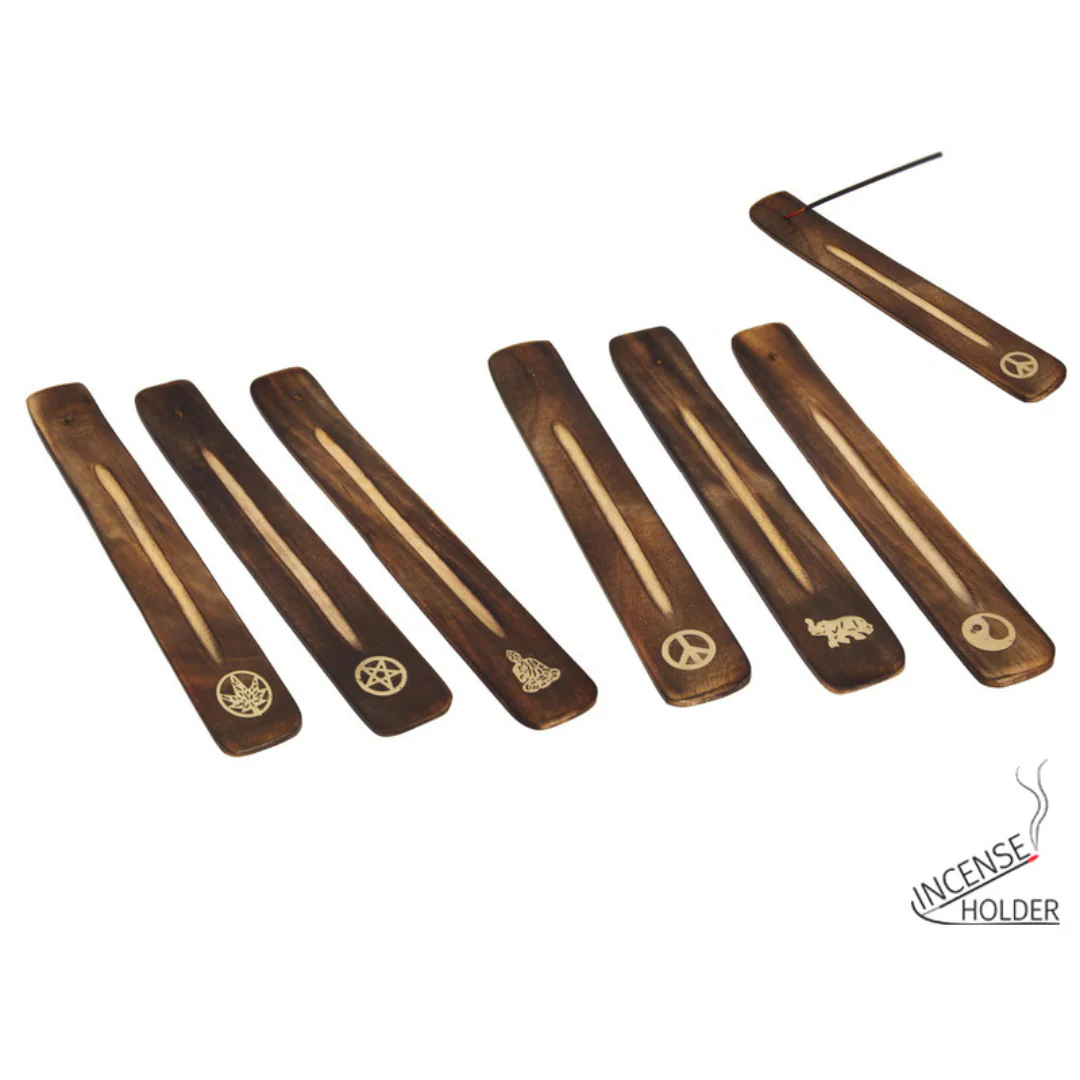 Wooden Incense Ash Catcher 26cm Assorted