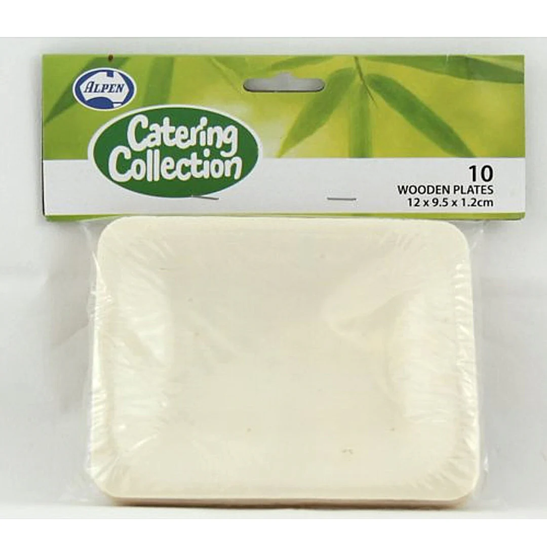 Wooden Plates 12x9.5x1.2cm 10pk